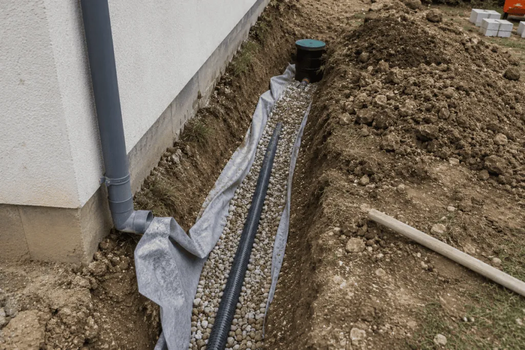 Humidité au pied des murs : les signes qui doivent alerter, et quand un drainage est vraiment utile